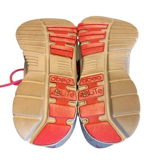 ABEO Lite Sz 8.5 Gray & Pink Mesh Breast Cancer Logo Running Sneakers - Picture 8 of 10